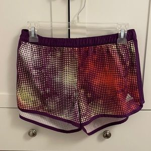 Adidas Purple Multicolor Running/Athletic Shorts